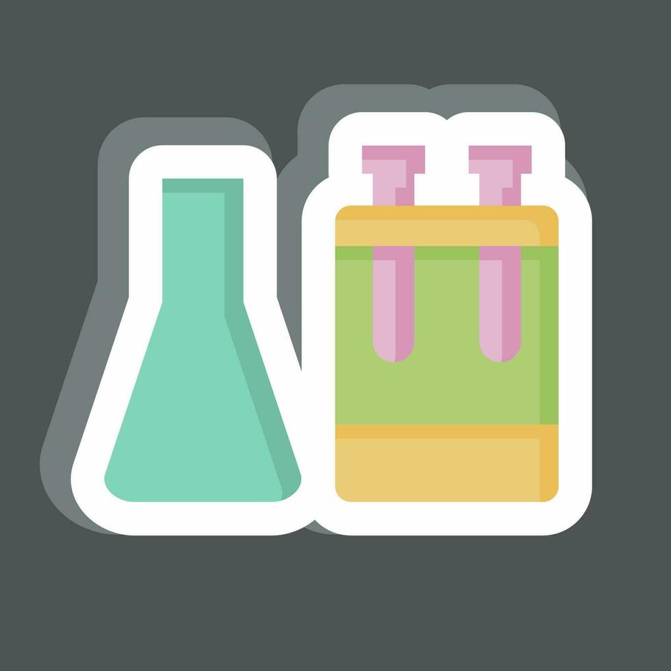 Sticker Laboratory. related to World Cancer symbol. simple design editable. simple illustration vector