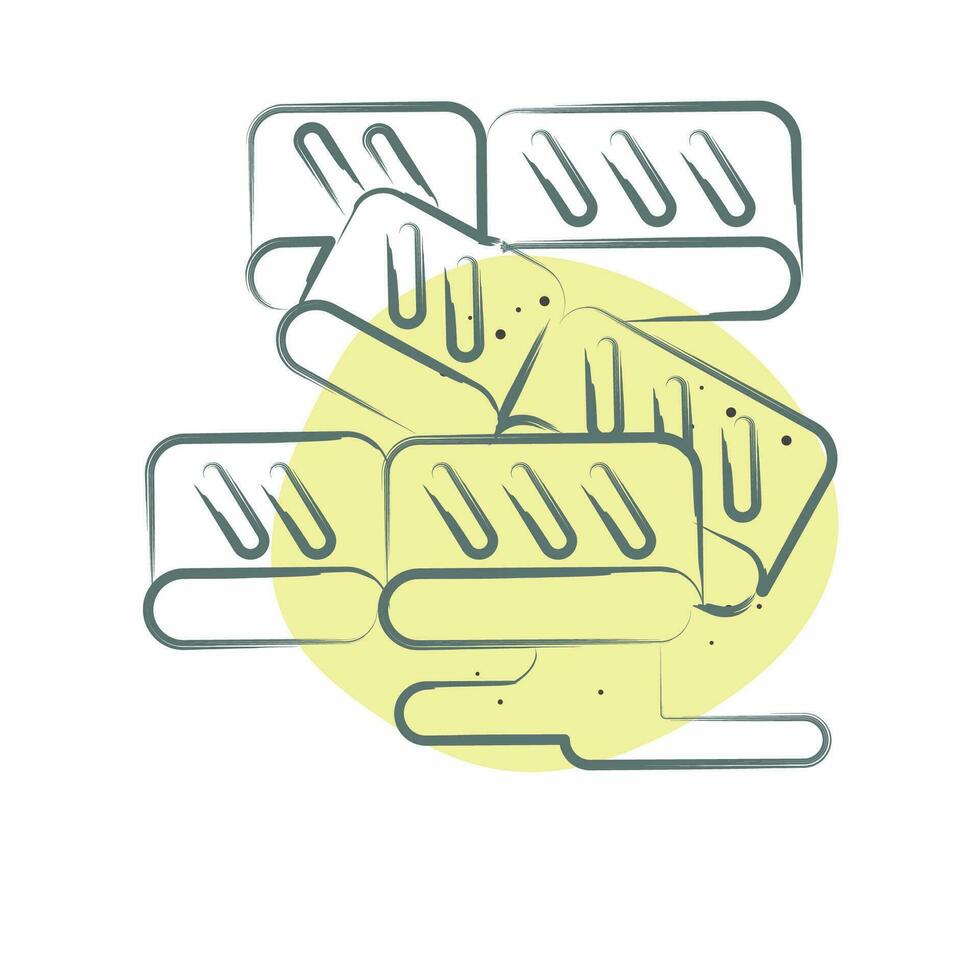 Icon Salmon. related to Sushi symbol. Color Spot Style. simple design editable. simple illustration vector