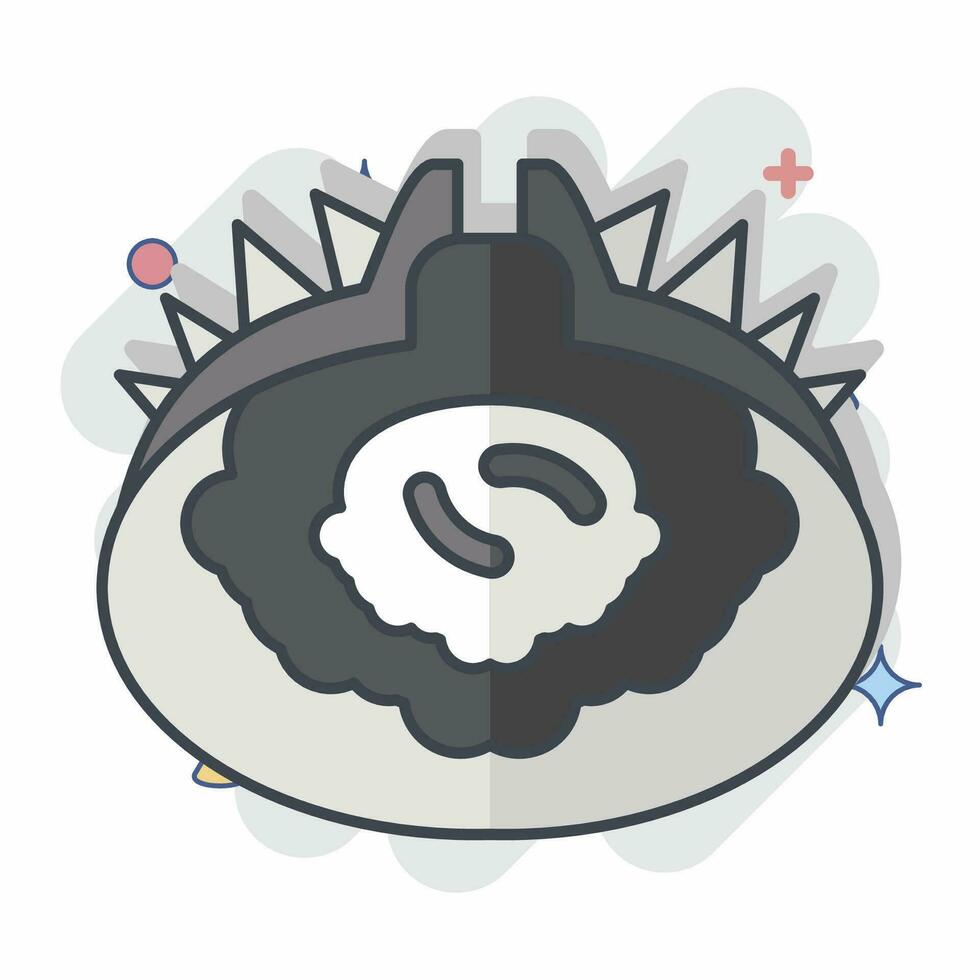 Icon Kani Miso. related to Sushi symbol. comic style. simple design editable. simple illustration vector