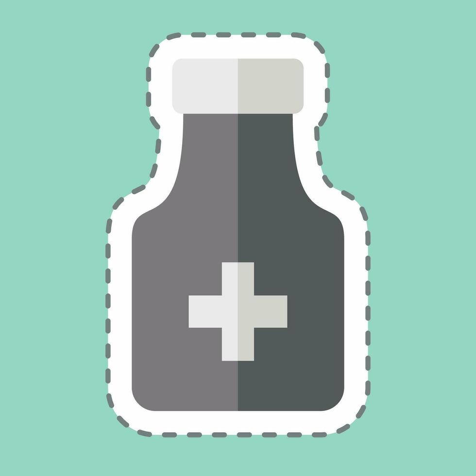 Sticker line cut Medicine 1. related to World Cancer symbol. simple design editable. simple illustration vector