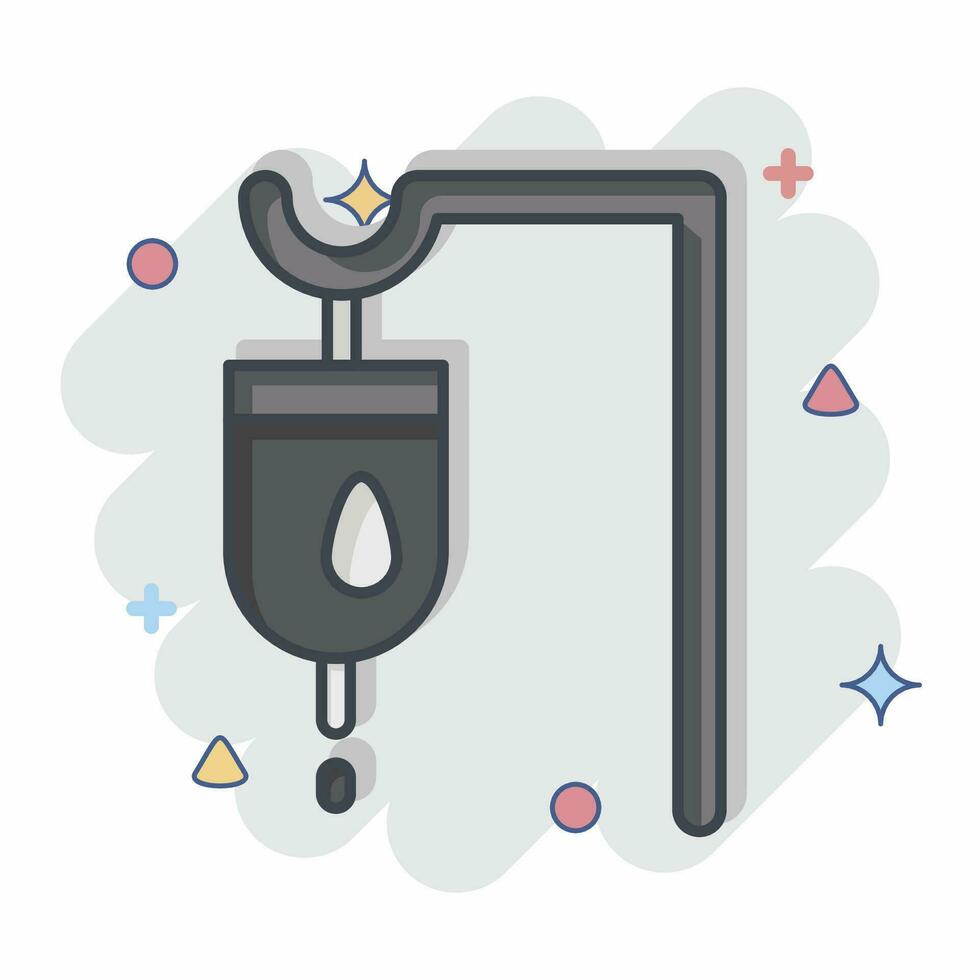 Icon Travenous Saline. related to World Cancer symbol. comic style. simple design editable. simple illustration vector