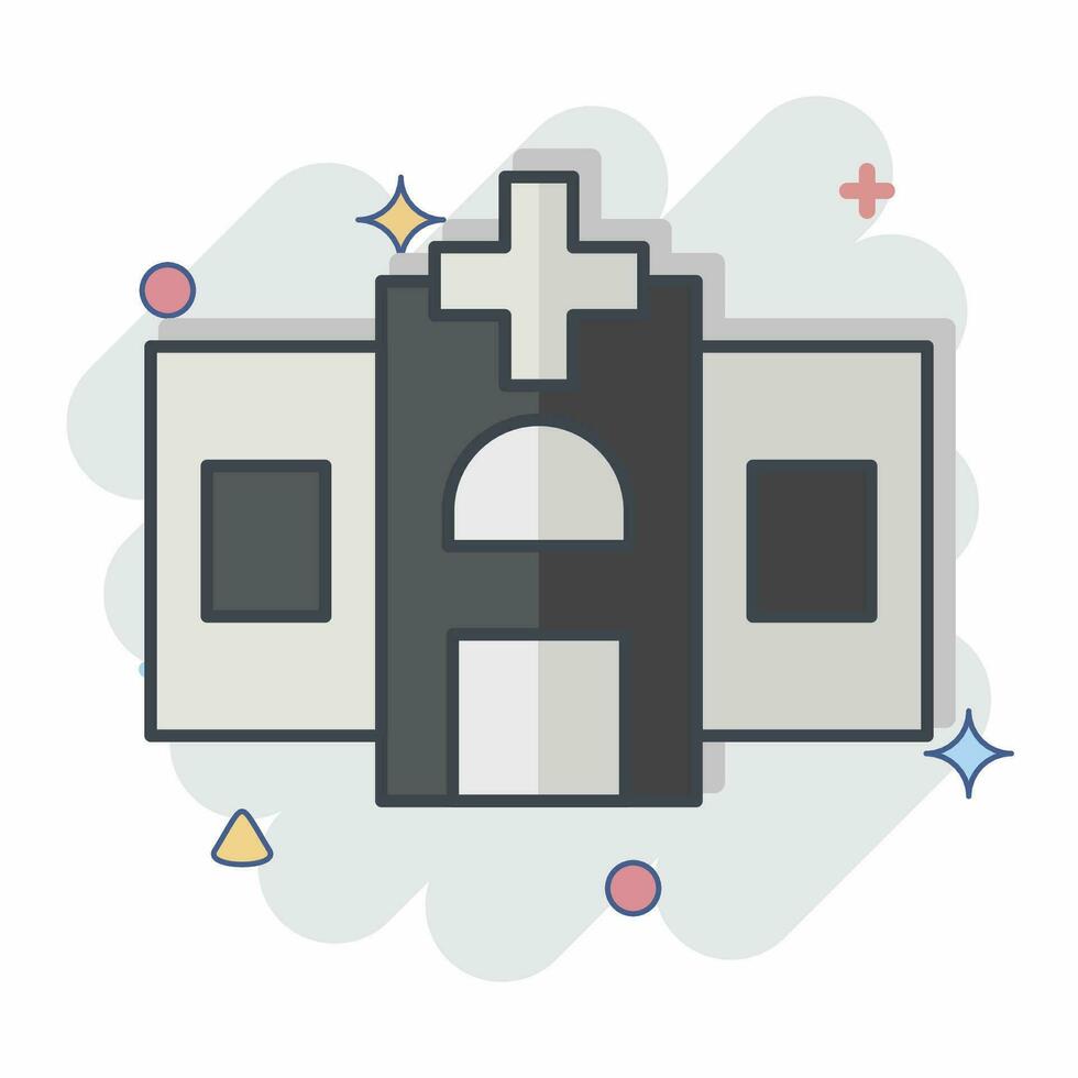 Icon Hospital. related to World Cancer symbol. comic style. simple design editable. simple illustration vector