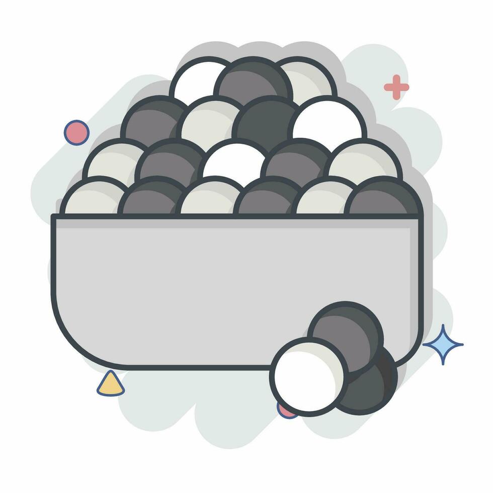 Icon Ikura. related to Sushi symbol. comic style. simple design editable. simple illustration vector