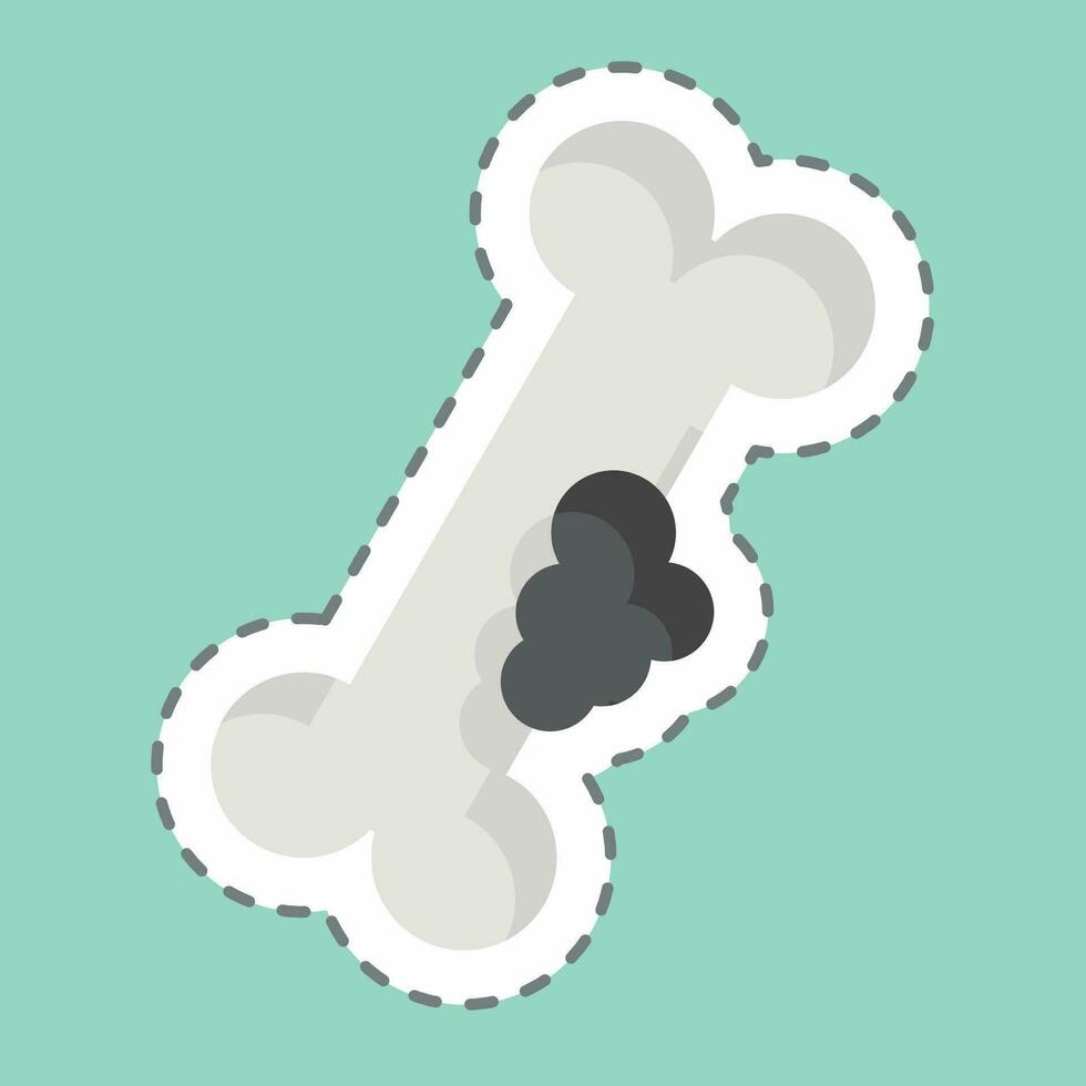 Sticker line cut Bone Cancer. related to World Cancer symbol. simple design editable. simple illustration vector