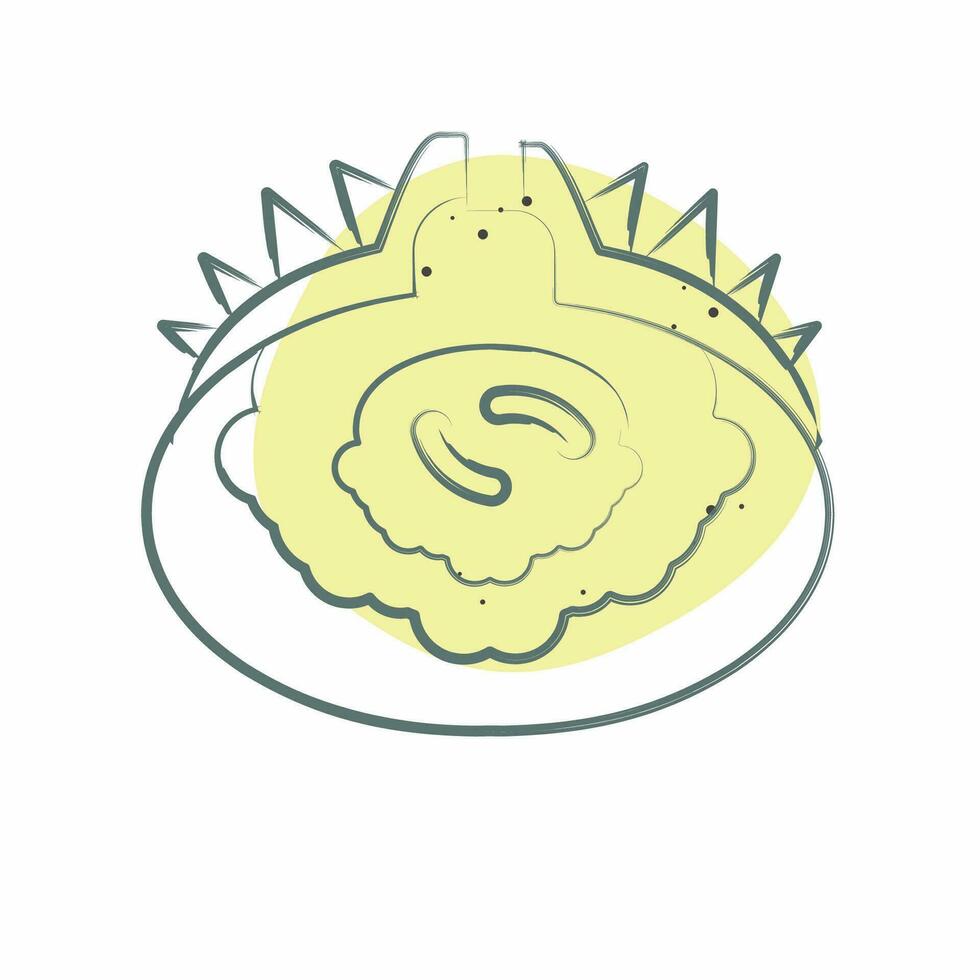 Icon Kani Miso. related to Sushi symbol. Color Spot Style. simple design editable. simple illustration vector