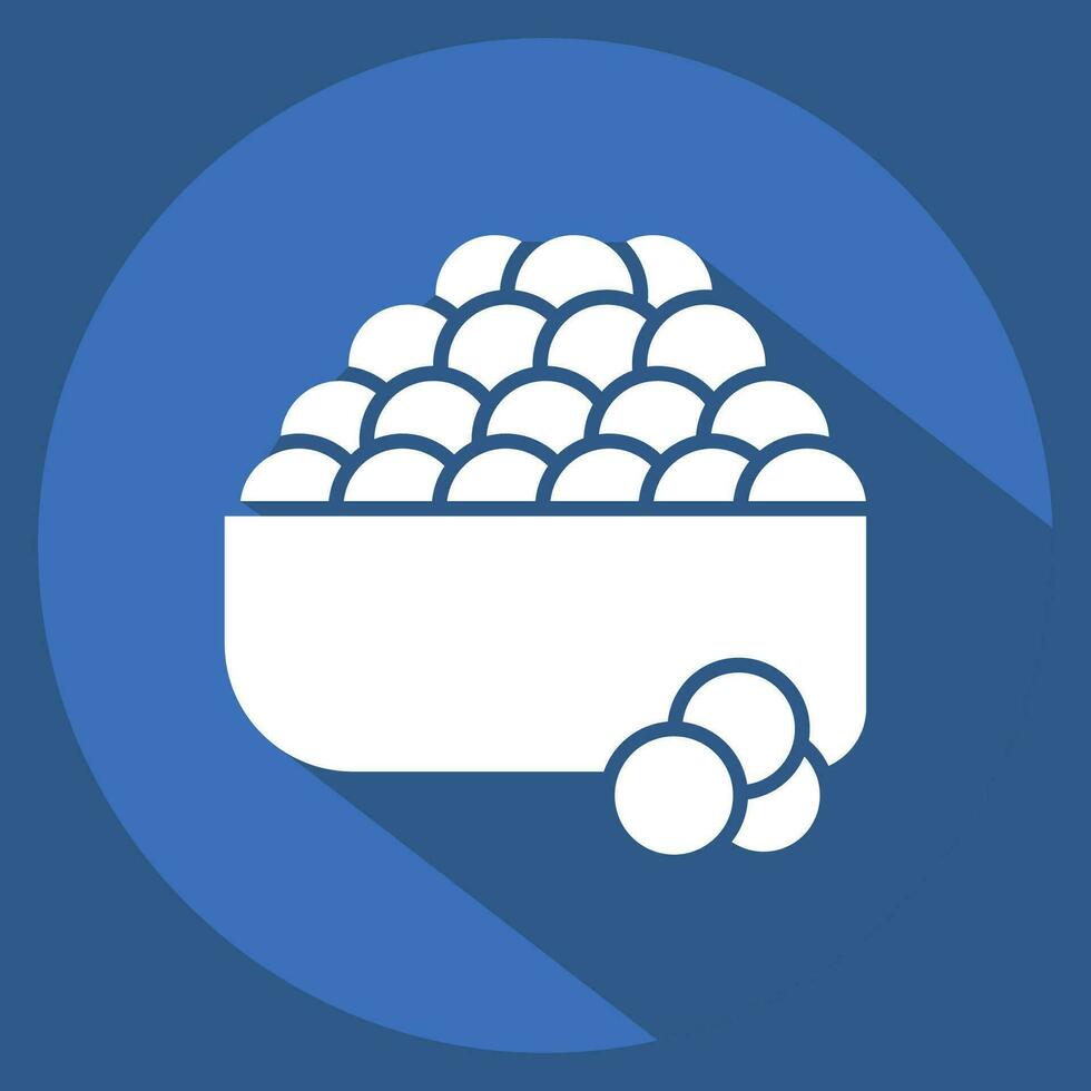 Icon Ikura. related to Sushi symbol. long shadow style. simple design editable. simple illustration vector