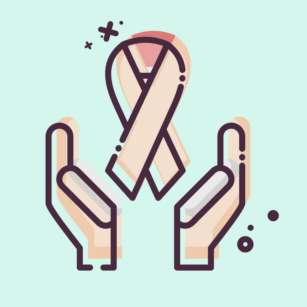 Icon Ribbon. related to World Cancer symbol. MBE style. simple design editable. simple illustration vector