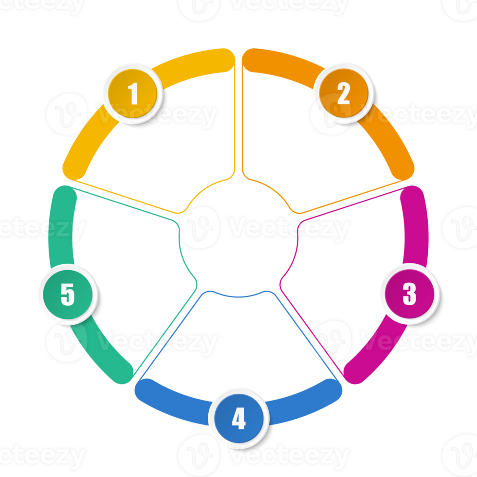 Infographic with 5 steps, process or options. png