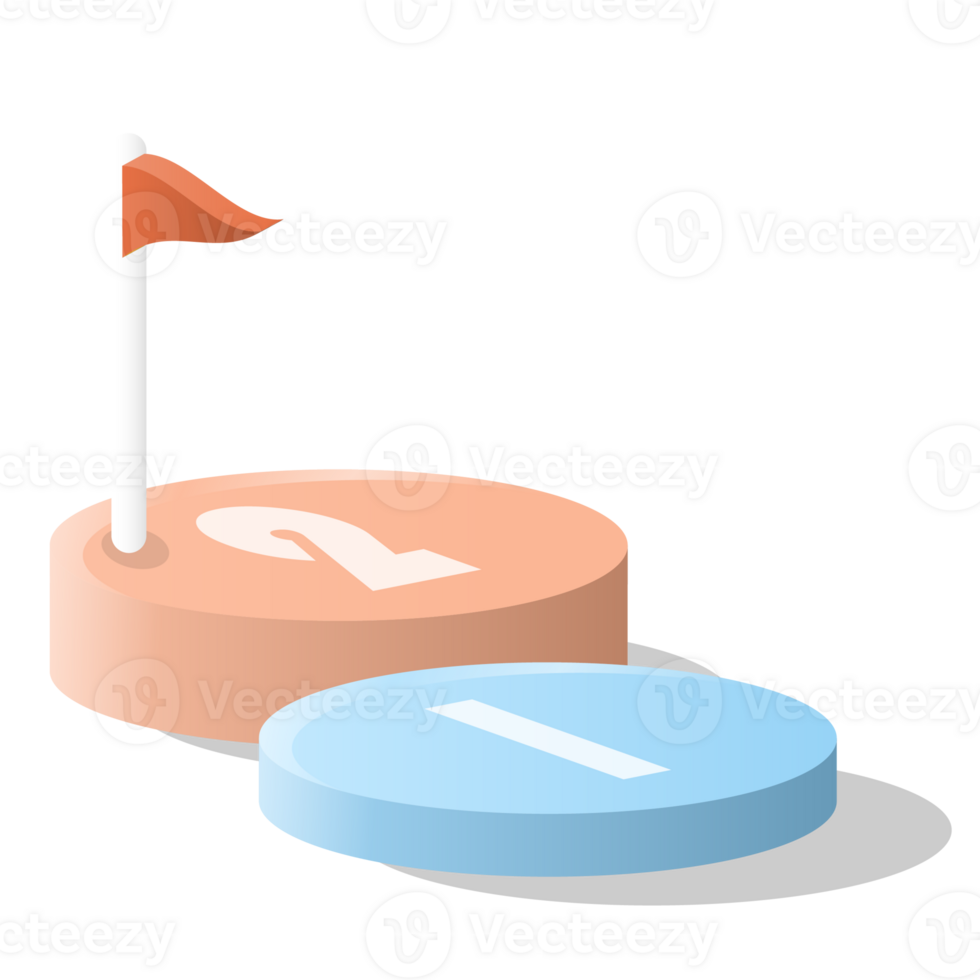 Bar chart circle 3d, Infographics elements diagram with 2 steps. png