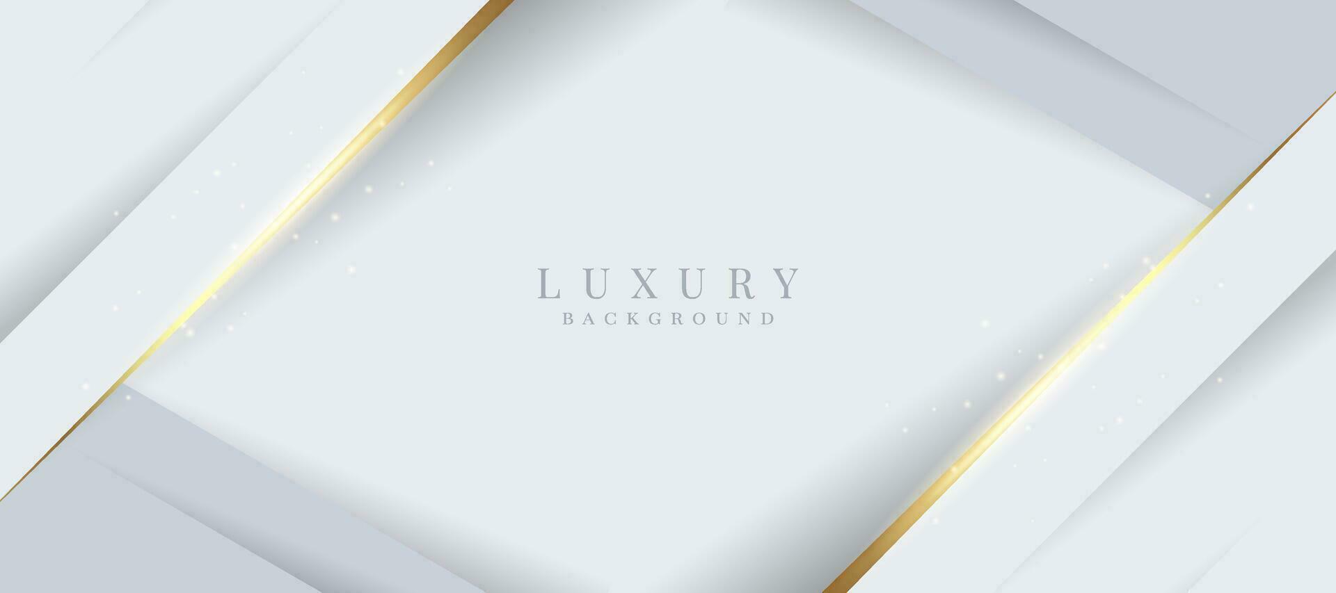 Elegant abstract background with shiny gold and silver lines. White luxury background vector