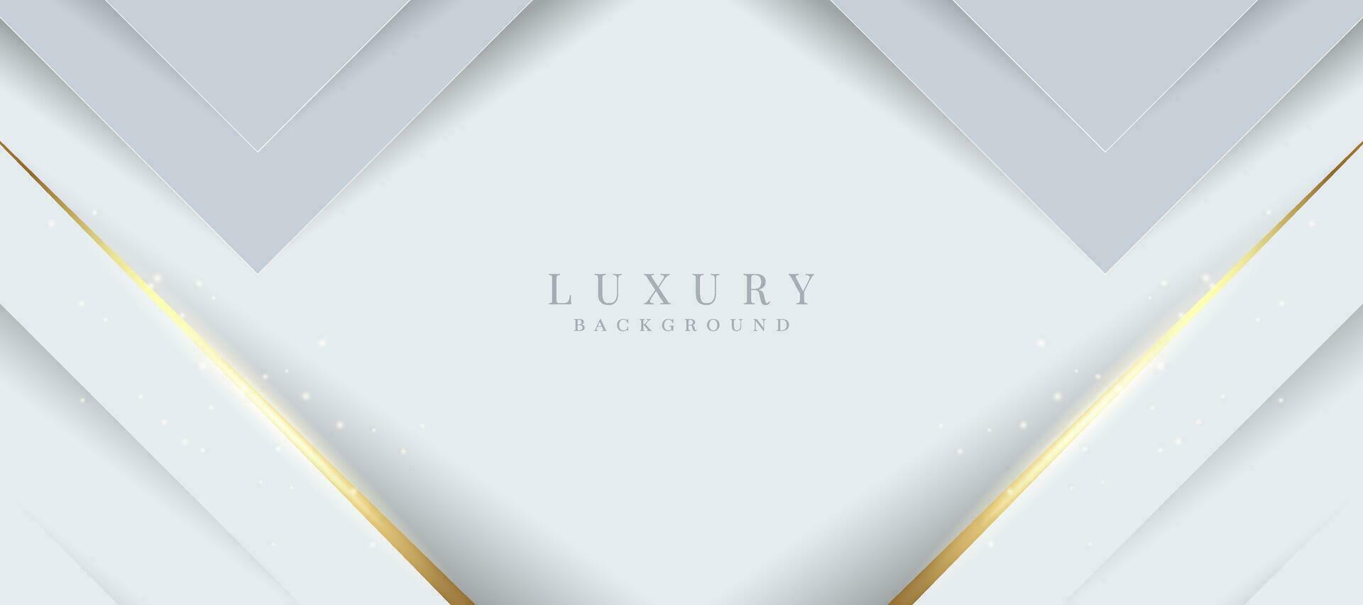 Elegant abstract background with shiny gold and silver lines. White luxury background vector