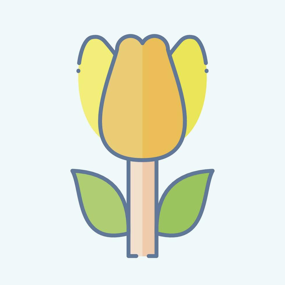 icono tulipán. relacionado a Turquía símbolo. garabatear estilo. sencillo diseño editable. sencillo ilustración vector