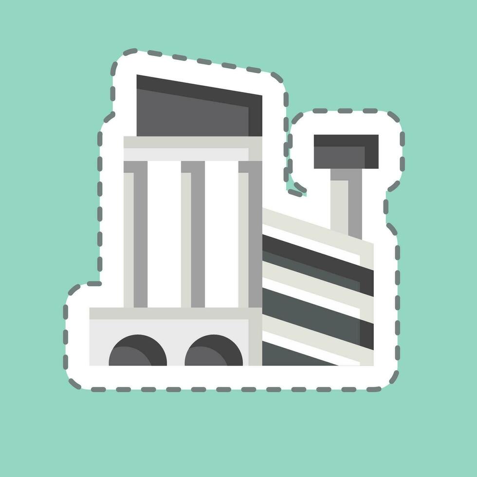 Sticker line cut Pergamum. related to Turkey symbol. simple design editable. simple illustration vector