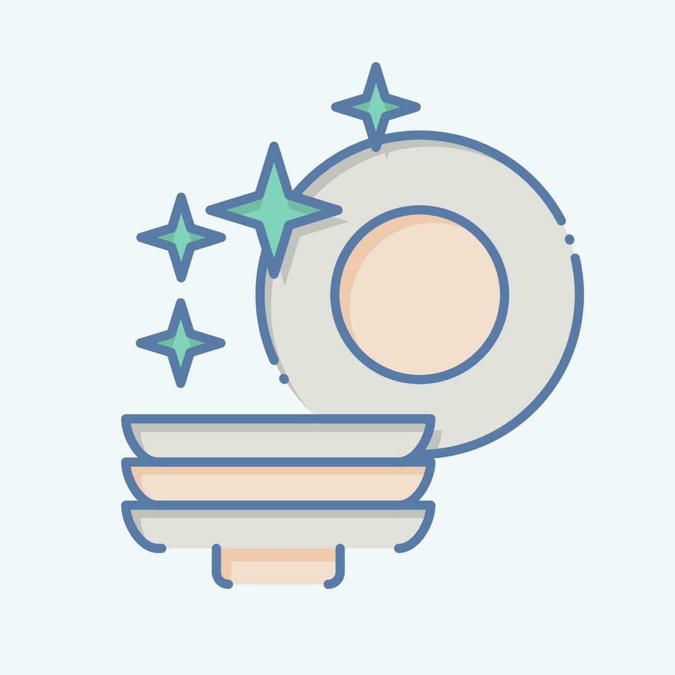 Icon Dishwasher. related to Cleaning symbol. doodle style. simple design editable. simple illustration vector