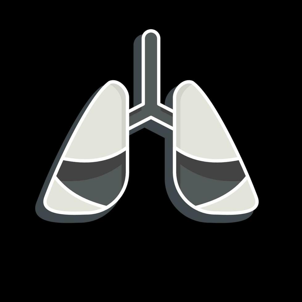 Icon Lung Cancer. related to World Cancer symbol. glossy style. simple design editable. simple illustration vector