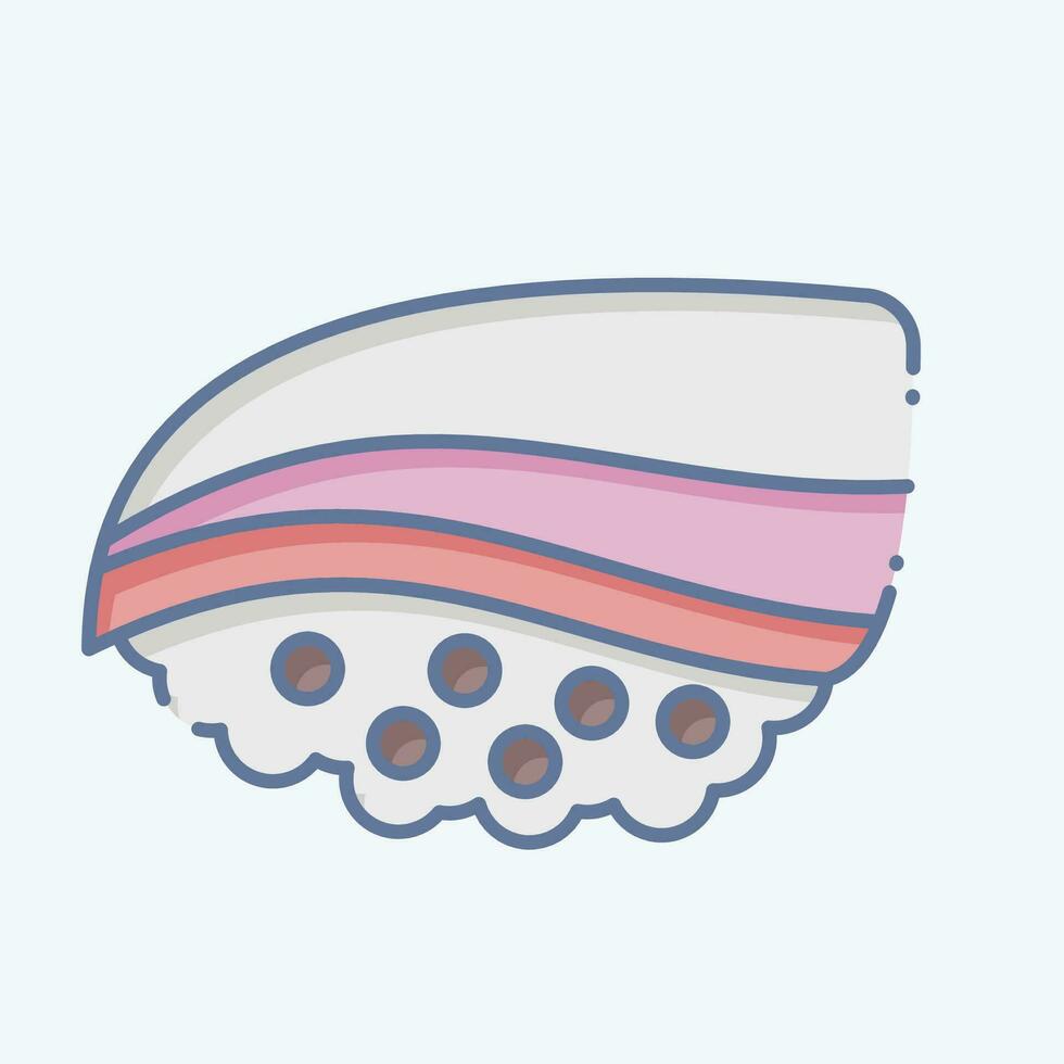 Icon Buri. related to Sushi symbol. doodle style. simple design editable. simple illustration vector