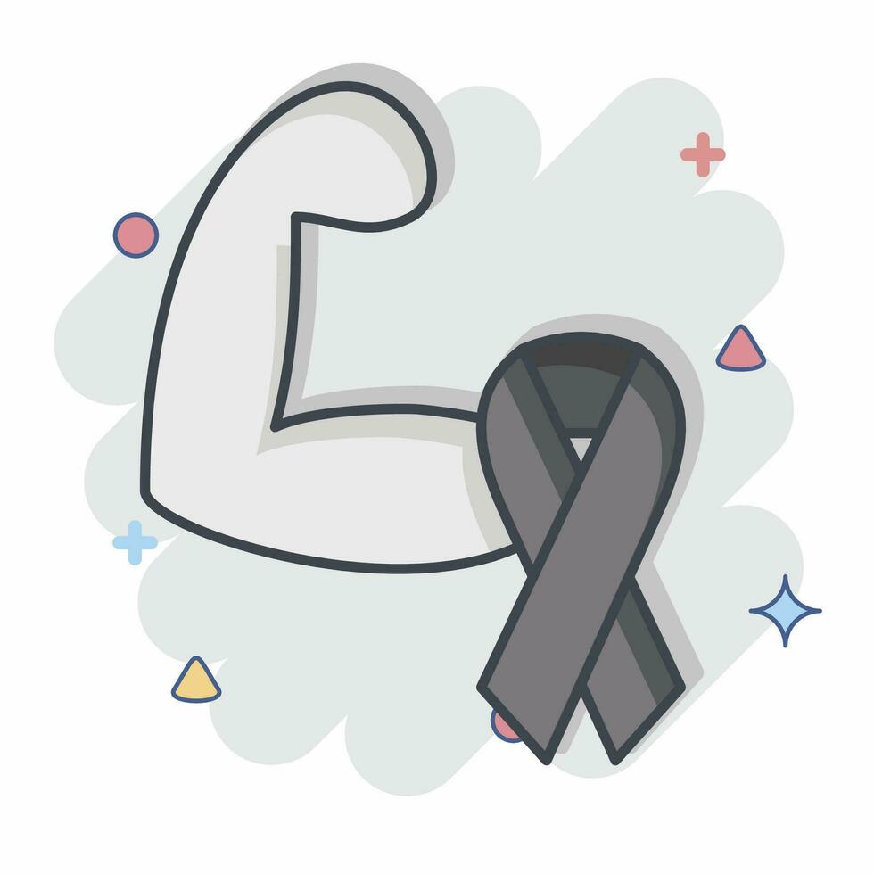 Icon Strong. related to World Cancer symbol. comic style. simple design editable. simple illustration vector