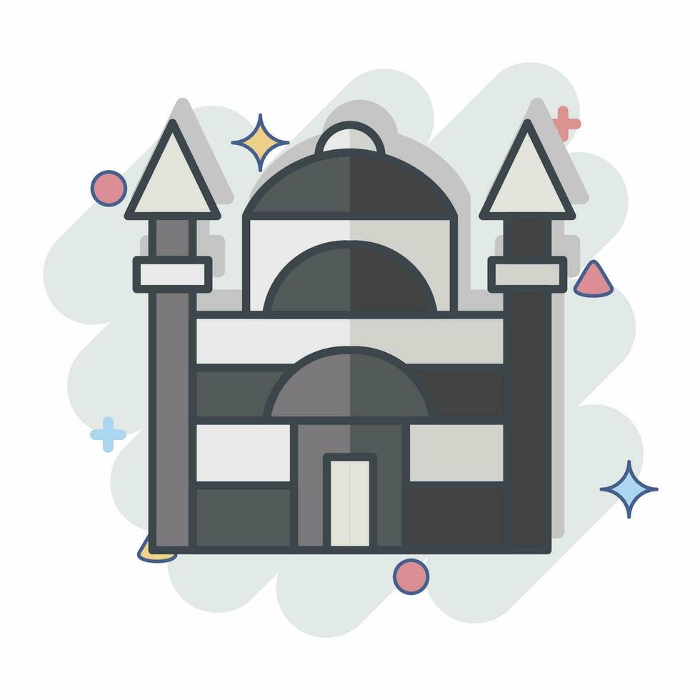 Icon Blue Mosque. related to Turkey symbol. comic style. simple design editable. simple illustration vector