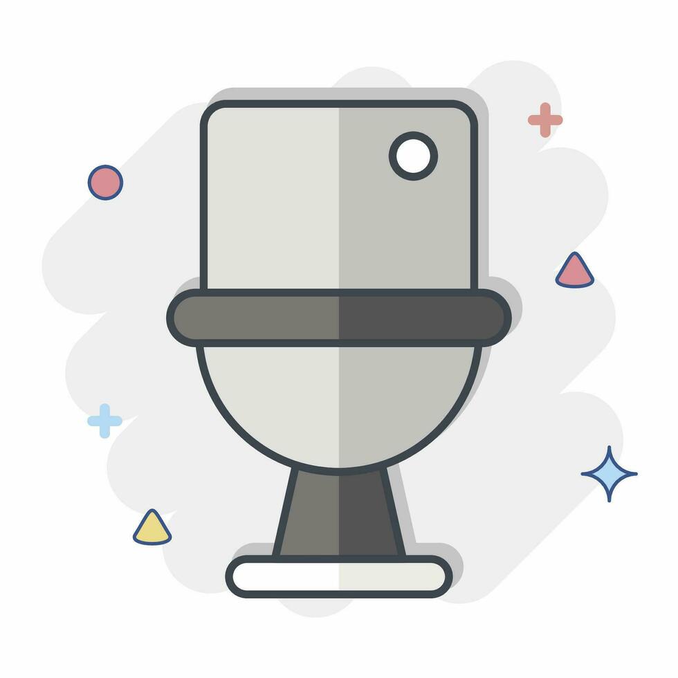 Icon Toilet. related to Cleaning symbol. comic style. simple design editable. simple illustration vector