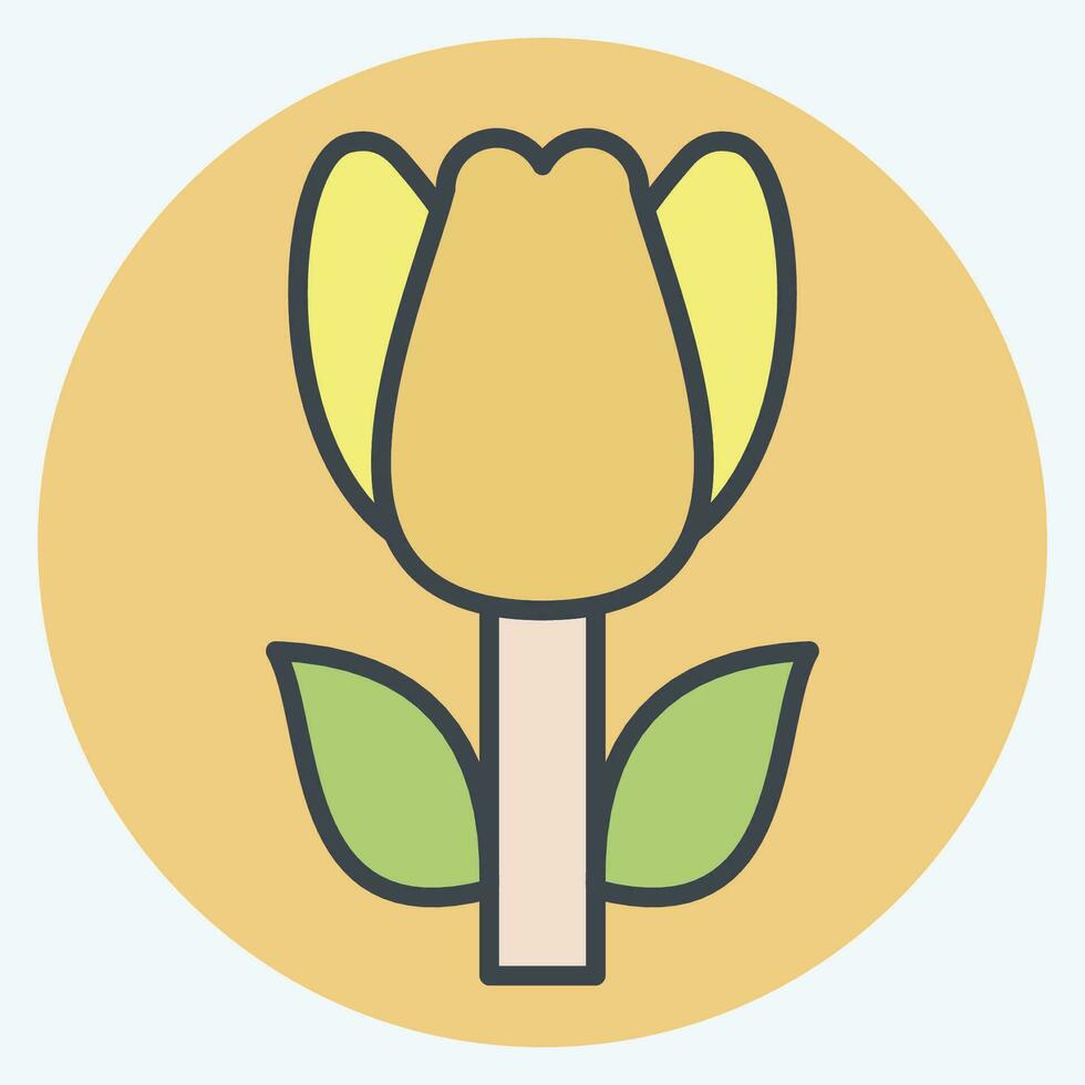 Icon Tulip. related to Turkey symbol. color mate style. simple design editable. simple illustration vector