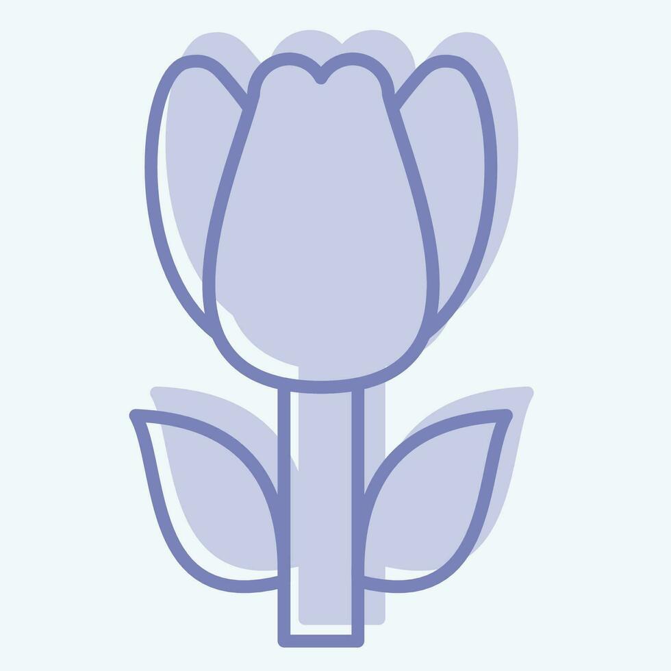 Icon Tulip. related to Turkey symbol. two tone style. simple design editable. simple illustration vector