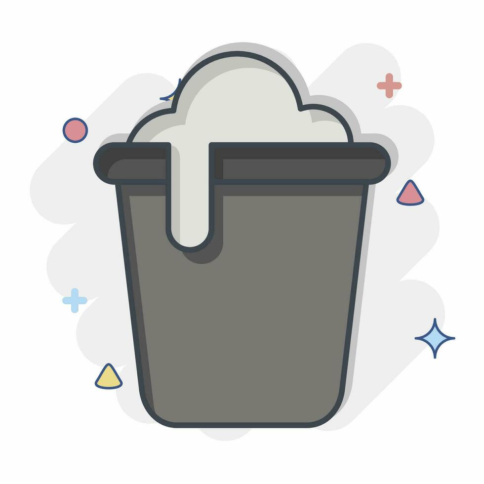 Icon Bucket. related to Cleaning symbol. comic style. simple design editable. simple illustration vector