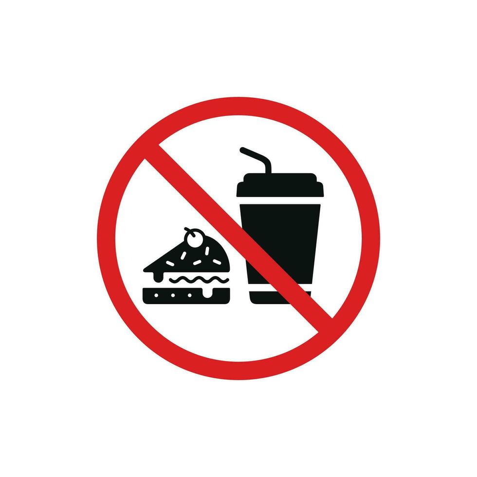No food and drinks allowed icon symbol. No eating icon isolated on white background vector