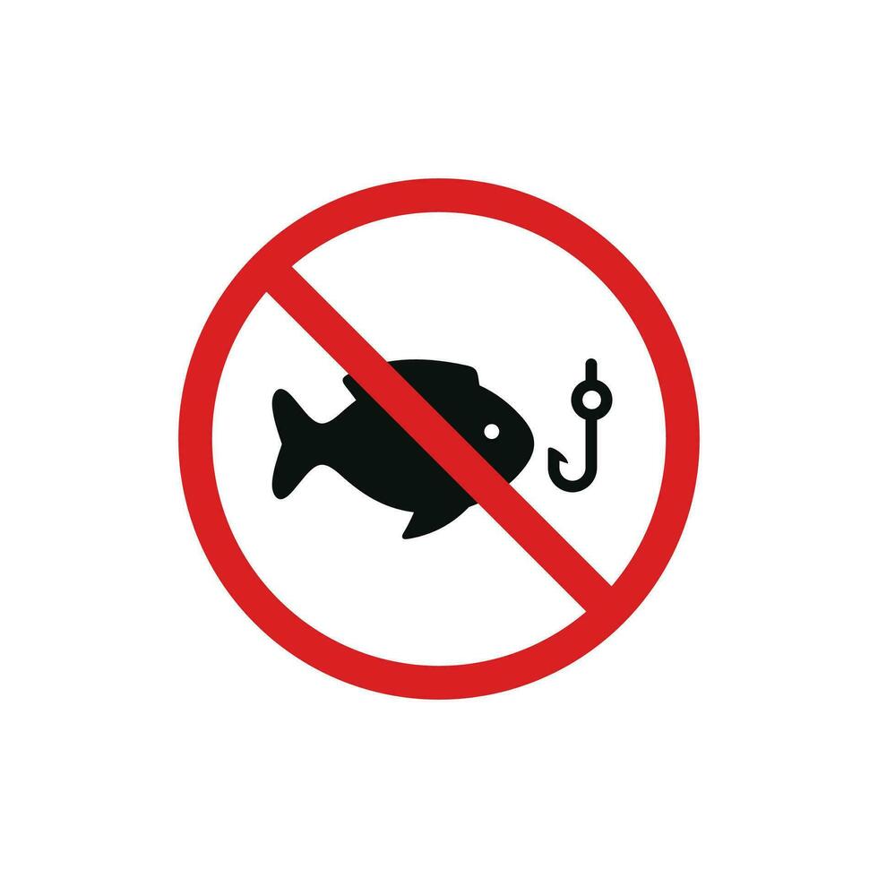 No fishing icon symbol isolated on white background vector