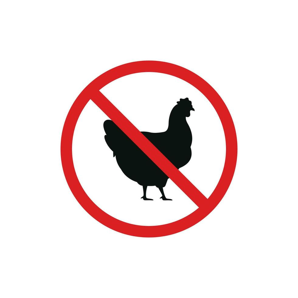 No chicken poultry icon sign symbol isolated on white background vector