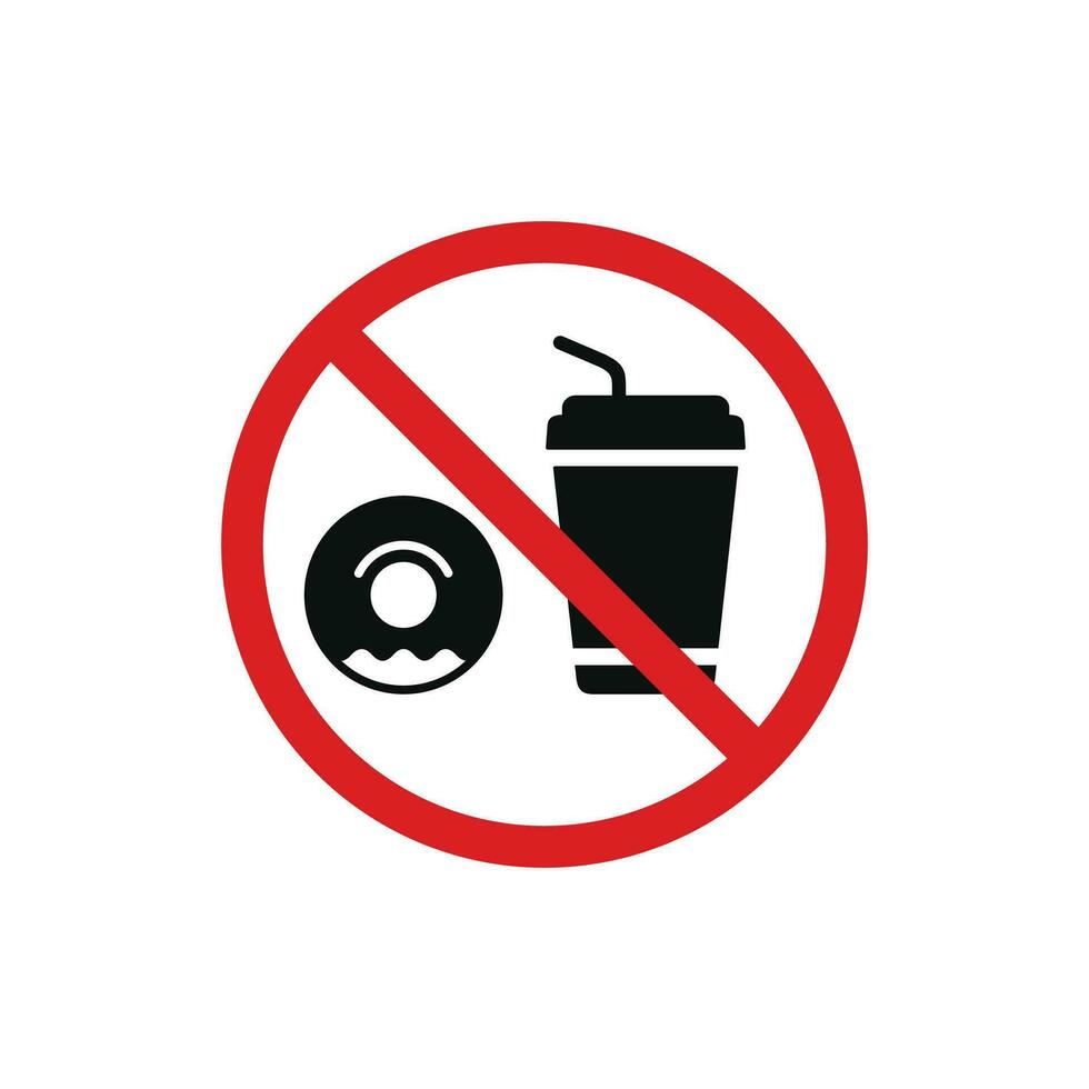 No food and drinks allowed icon symbol. No eating icon isolated on white background vector