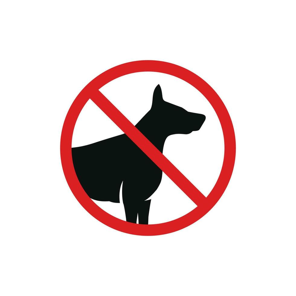 No dogs allowed icon sign symbol isolated on white background vector