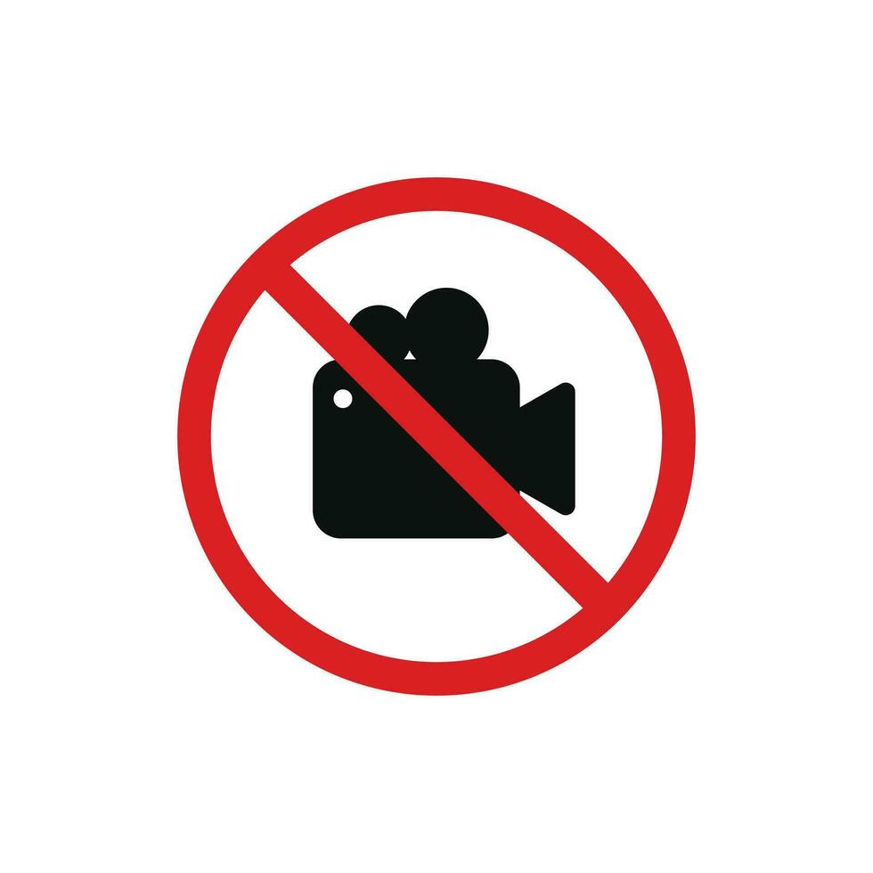 No video recording allowed icon sign symbol isolated on white background vector