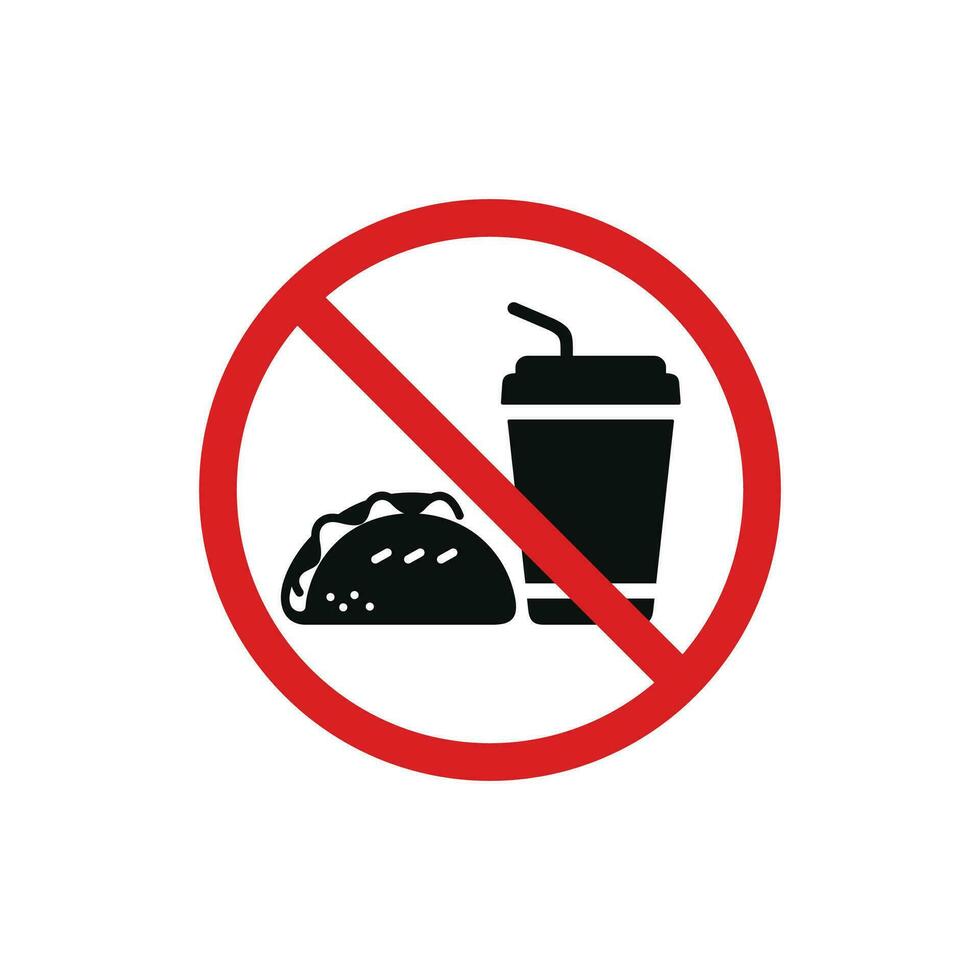 No food and drinks allowed icon symbol. No eating icon isolated on white background vector