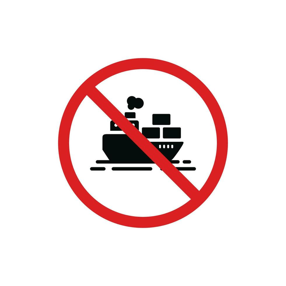 No ship icon sign symbol isolated on white background vector