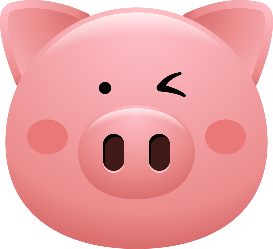 cute pig face emoji sticker png