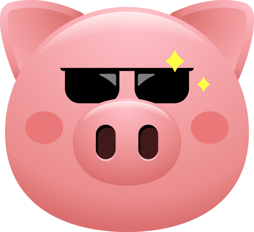cute pig face emoji sticker png