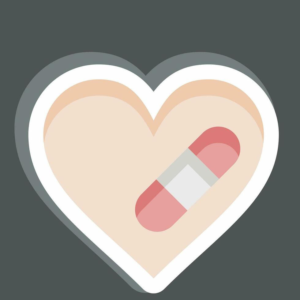 Sticker Cure. related to World Cancer symbol. simple design editable. simple illustration vector