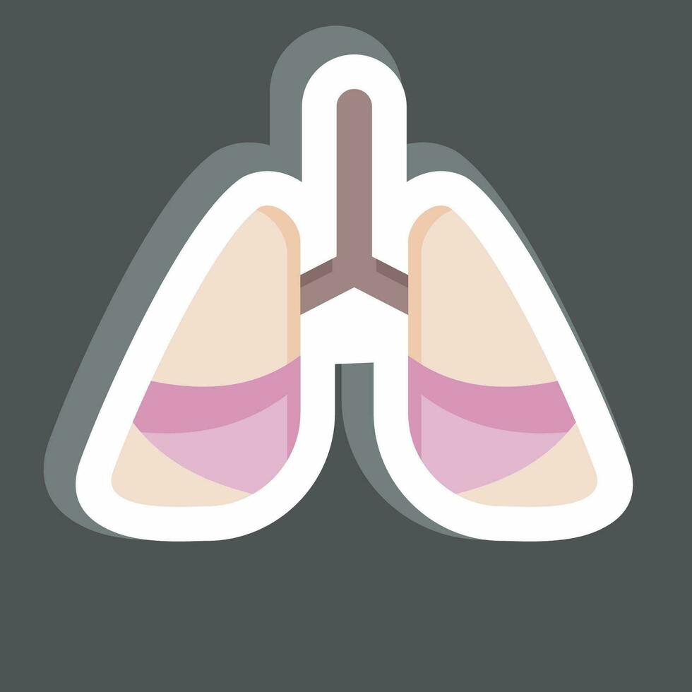 Sticker Lung Cancer. related to World Cancer symbol. simple design editable. simple illustration vector