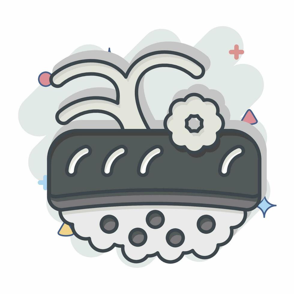 Icon Ike. related to Sushi symbol. comic style. simple design editable. simple illustration vector