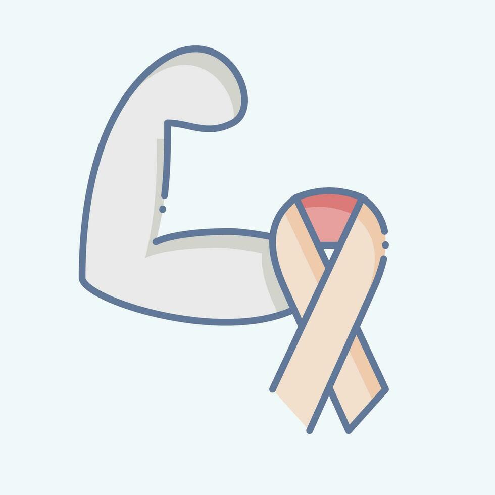 Icon Strong. related to World Cancer symbol. doodle style. simple design editable. simple illustration vector