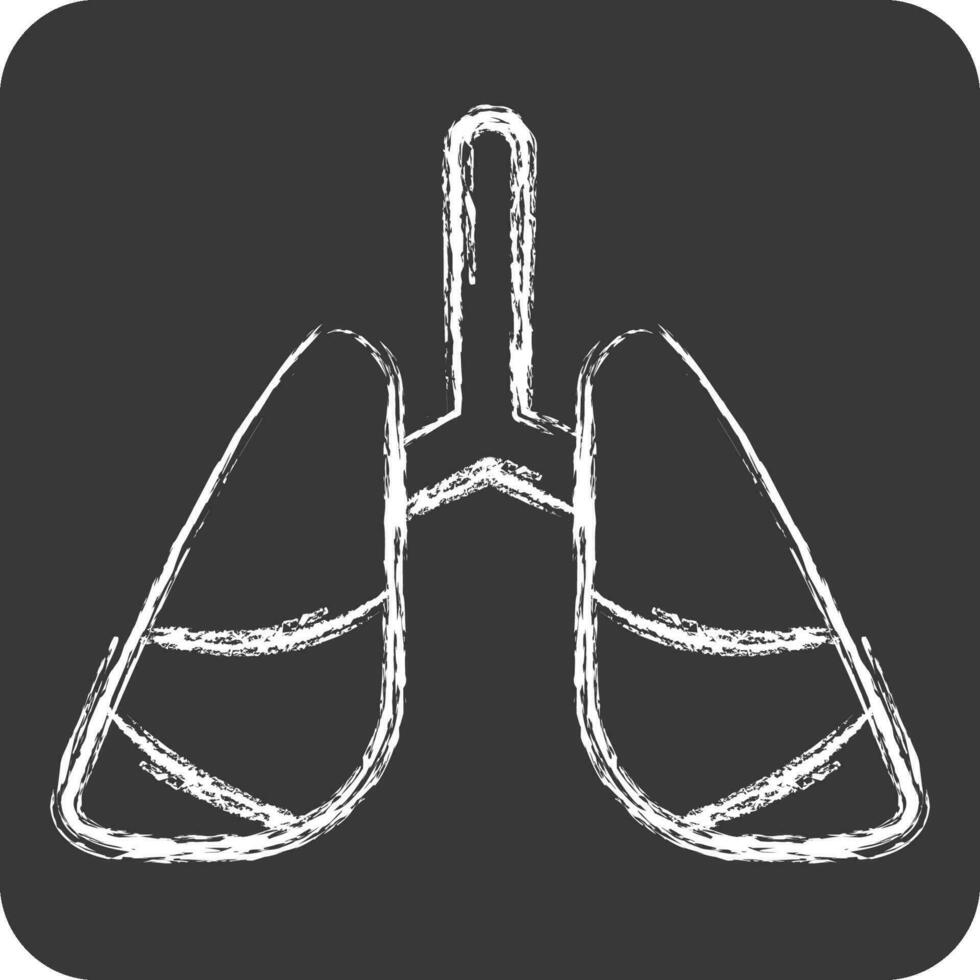 Icon Lung Cancer. related to World Cancer symbol. chalk Style. simple design editable. simple illustration vector