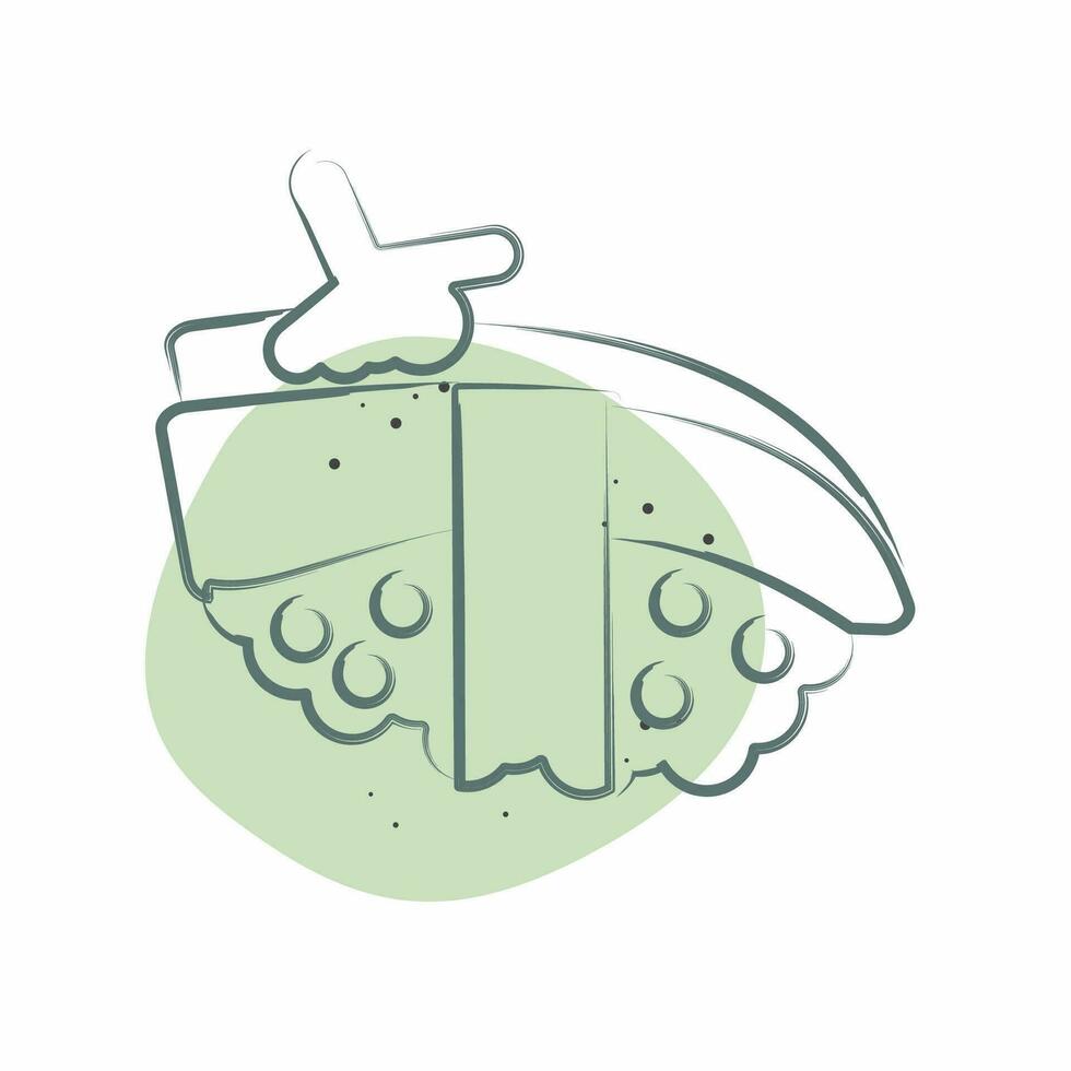 Icon Anako. related to Sushi symbol. Color Spot Style. simple design editable. simple illustration vector