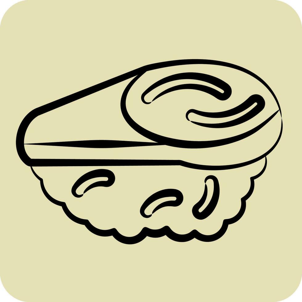 Icon Madai. related to Sushi symbol. hand drawn style. simple design editable. simple illustration vector