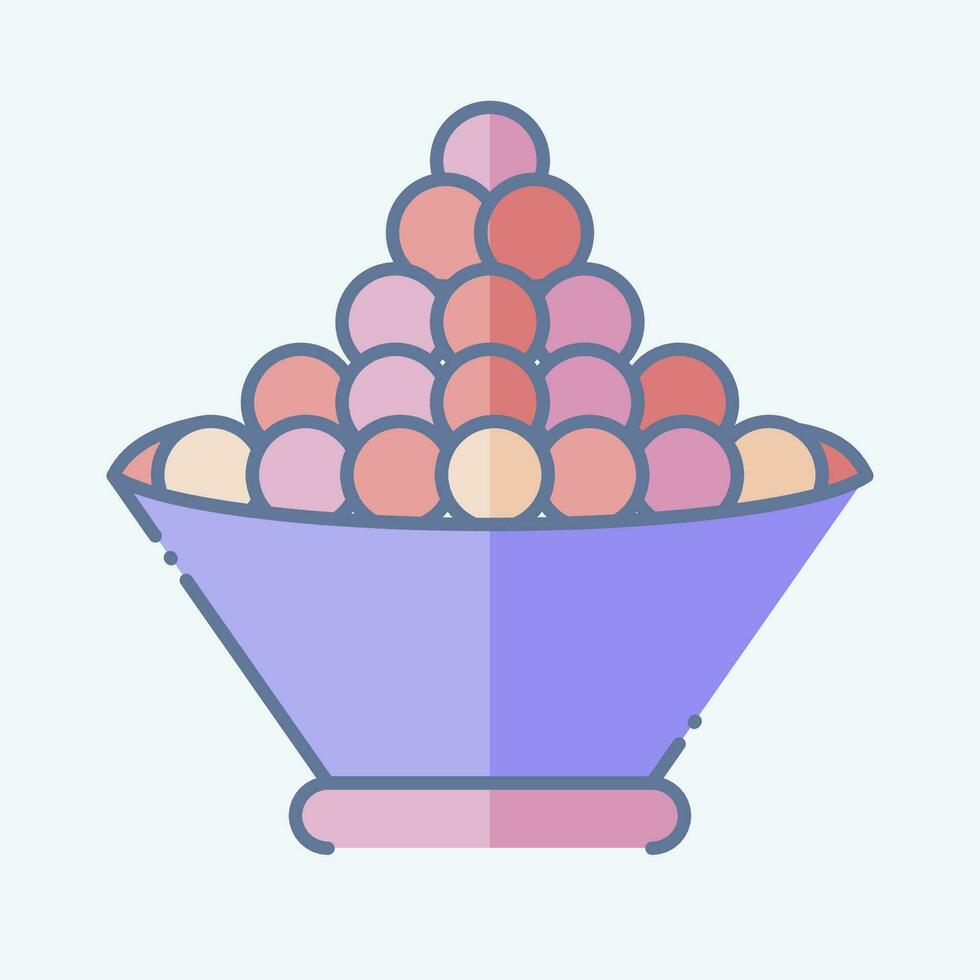 Icon Tobiko. related to Sushi symbol. doodle style. simple design editable. simple illustration vector