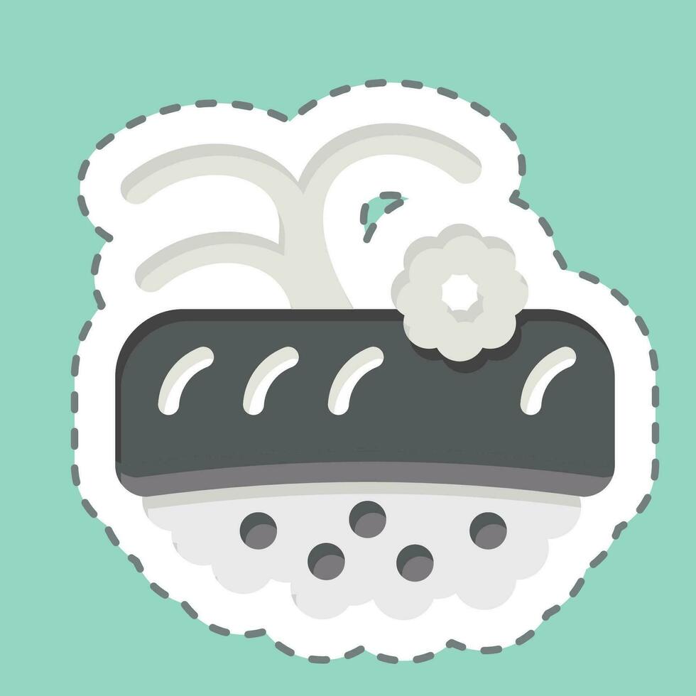 Sticker line cut Ike. related to Sushi symbol. simple design editable. simple illustration vector
