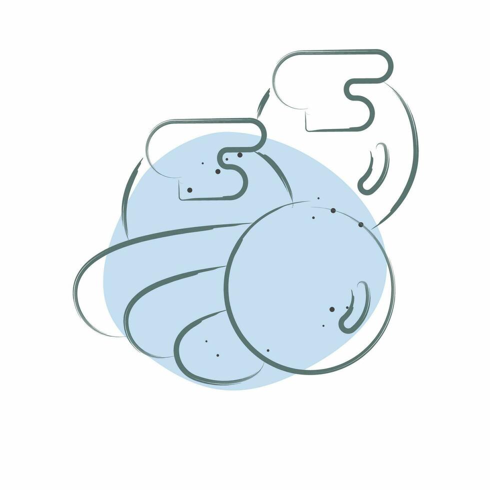 Icon Tako. related to Sushi symbol. Color Spot Style. simple design editable. simple illustration vector