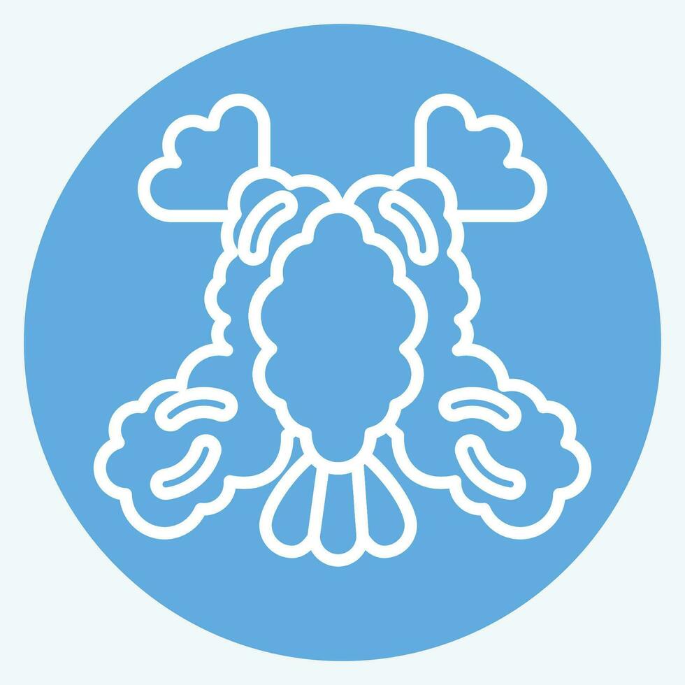 Icon Tempura. related to Sushi symbol. blue eyes style. simple design editable. simple illustration vector