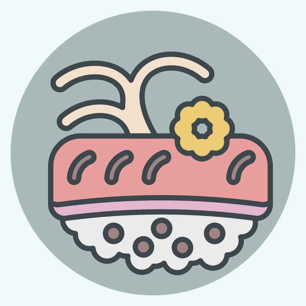 Icon Ike. related to Sushi symbol. color mate style. simple design editable. simple illustration vector