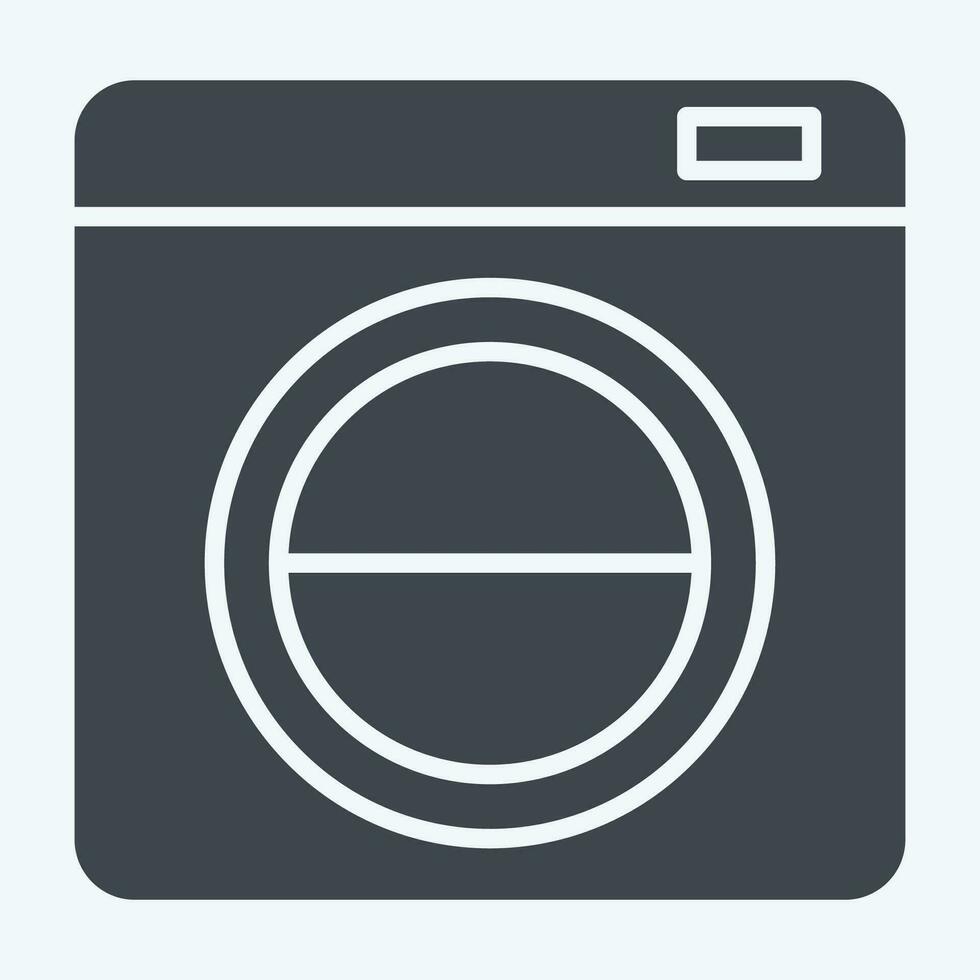 Icon Washing Machine. related to Cleaning symbol. glyph style. simple design editable. simple illustration vector