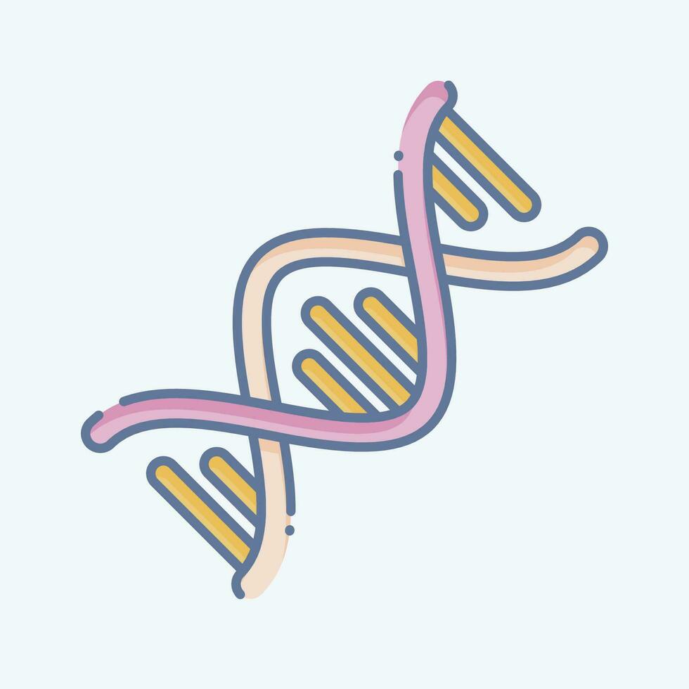 Icon DNA. related to World Cancer symbol. doodle style. simple design editable. simple illustration vector